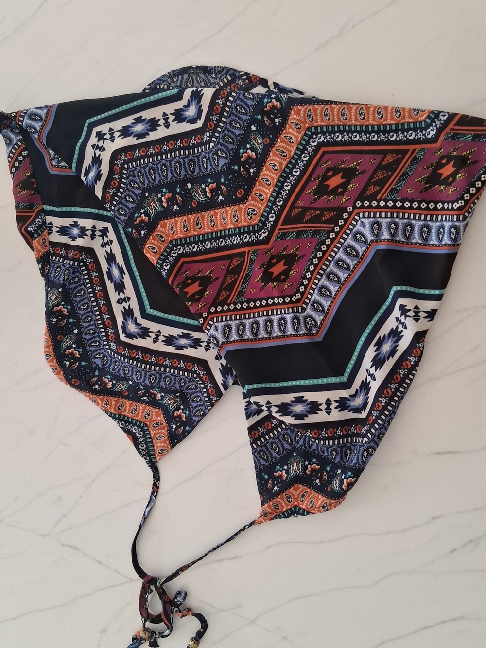 Veronica M Multicolor Geometric Print Halter Top